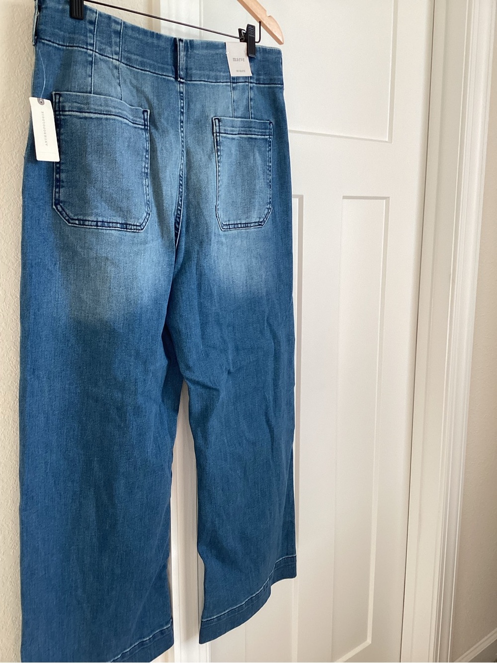 Anthropologie Colette Jeans Maeve Cropped Wide Leg High Rise New Medium Blue - Picture 8 of 14